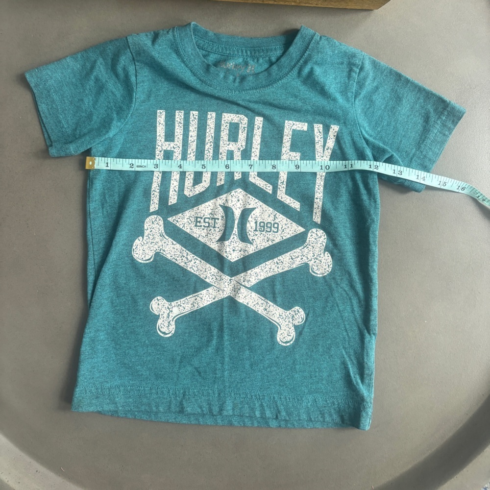 Hurley Kids Teal Graphic T-Shirt Size 4/5 - Picture 4 of 5
